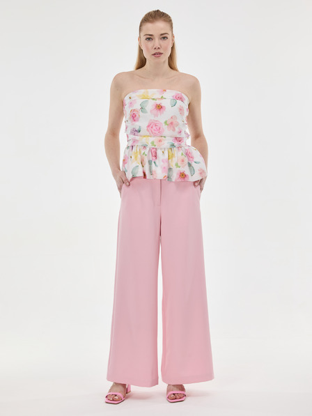 Orsay Светлорозови широки дамски панталони ORSAY