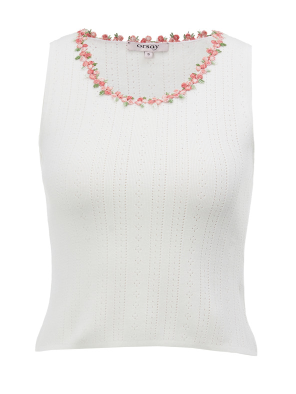 Orsay Бял дамски потник с апликация ORSAY