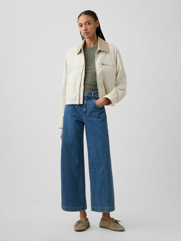 GAP Дънки High Rise Wide-Leg Crop GAP