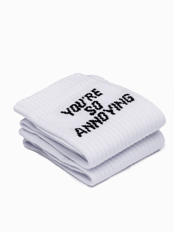 Ombre Clothing Мъжки чорапи - бяла U152 Ombre Clothing