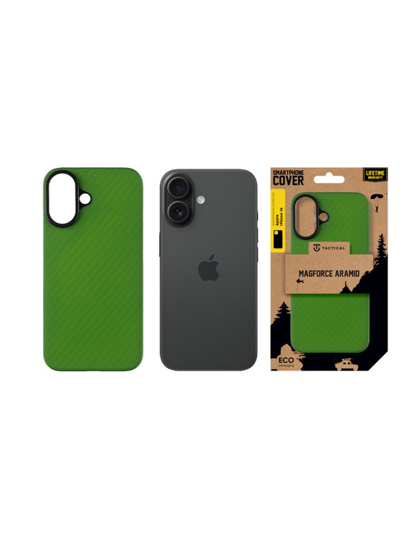 Tactical Tactical MagForce Aramid Защитен калъф за Apple iPhone 16 Green Toad