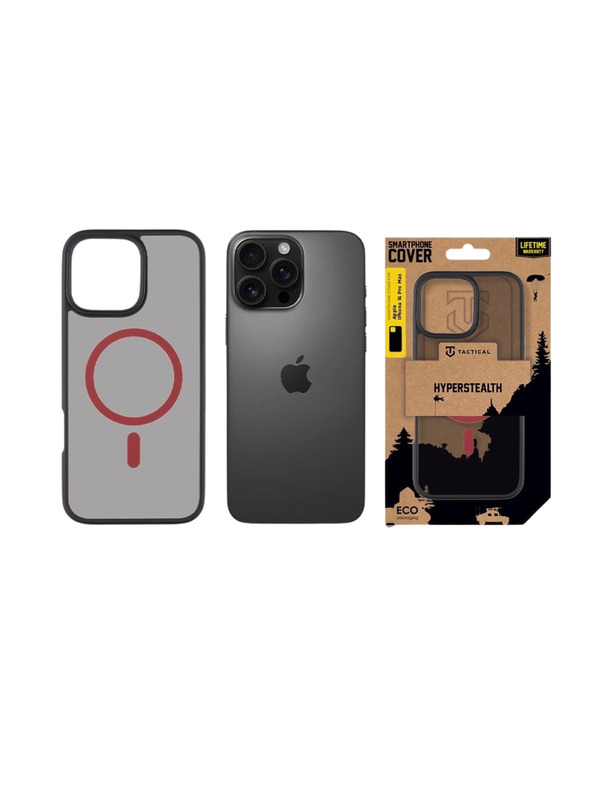 Tactical Tactical MagForce Hyperstealth 2.0 Защитен калъф за Apple iPhone 16 Pro Max Black/Red
