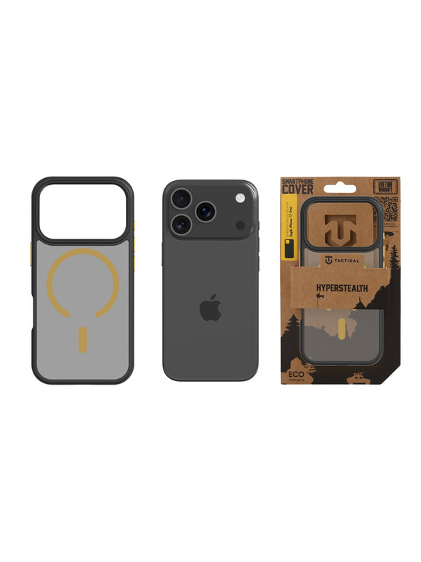Tactical Tactical MagForce Hyperstealth 2.0 Калъф за Apple iPhone 17 Pro Black/Yellow
