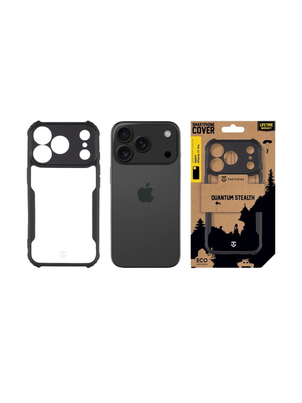 Tactical Tactical Quantum Stealth Калъф за Apple iPhone 17 Pro Clear/Black