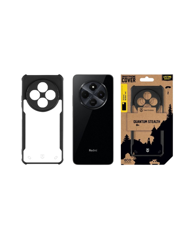 Tactical Tactical Quantum Stealth Кейс за Xiaomi Redmi 14C 4G/A4 5G/Poco C75 Clear/Black