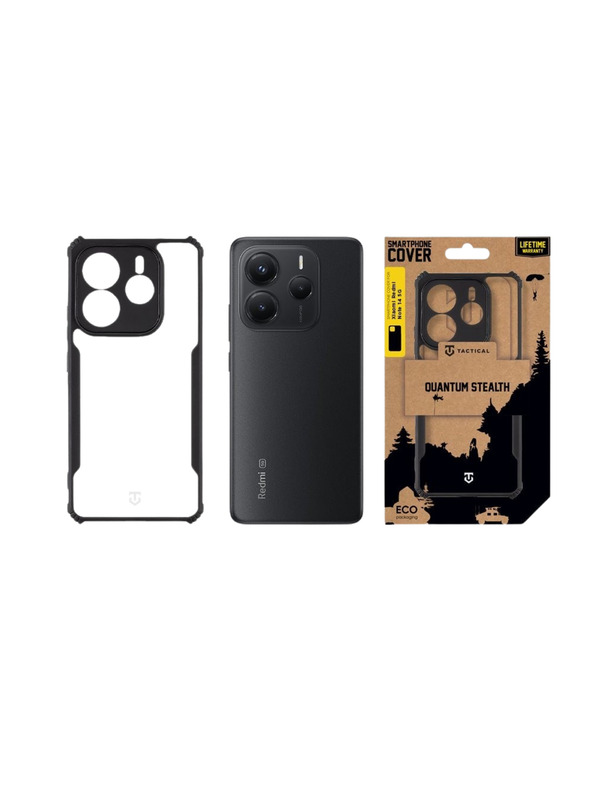 Tactical Tactical Quantum Stealth Калъф за Xiaomi Redmi Note 14 5G Clear/Black