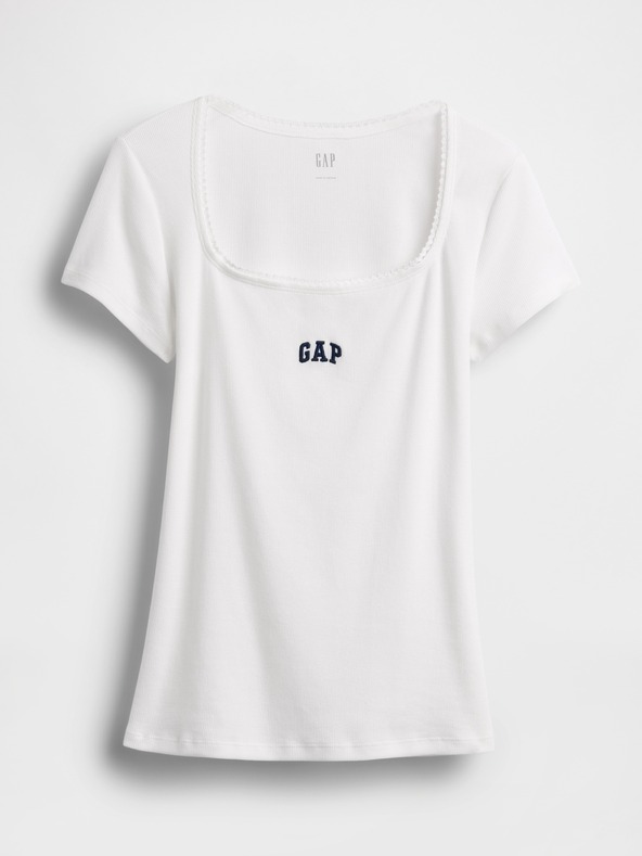 GAP Ребрести тениска с лого GAP