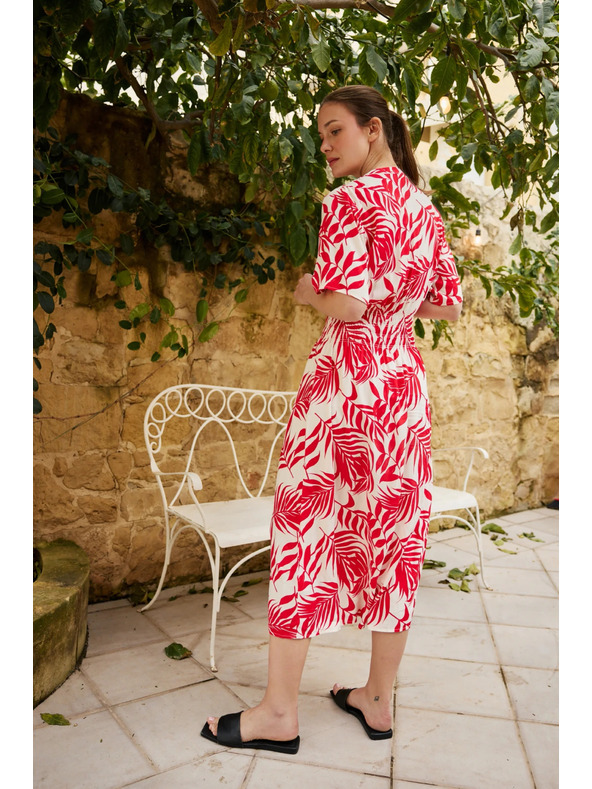 Moodo Вискозна миди рокля червена Moodo