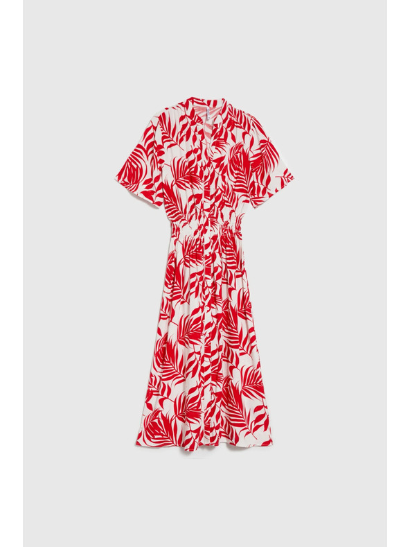 Moodo Вискозна миди рокля червена Moodo