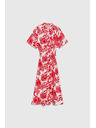 Moodo Вискозна миди рокля червена Moodo