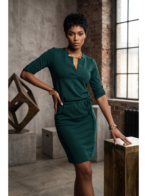 numoco AGATA рокля с яка и вратовръзка