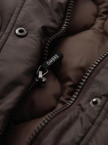 Ombre Clothing Мъжко прошивано яке с риза кройка - хаки V3 OM-JALP-0215 Ombre Clothing