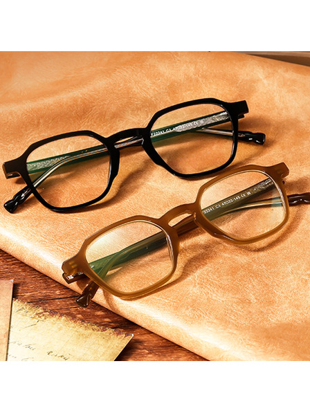 VEYREY VeyRey ъглови ацетатни слънчеви очила Mack прозрачна рамка прозрачни стъкла