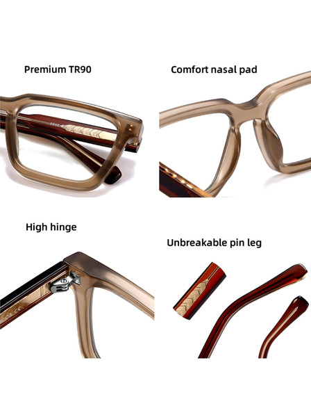 VEYREY VeyRey ъглови слънчеви очила Shabow кафява рамка прозрачни стъкла