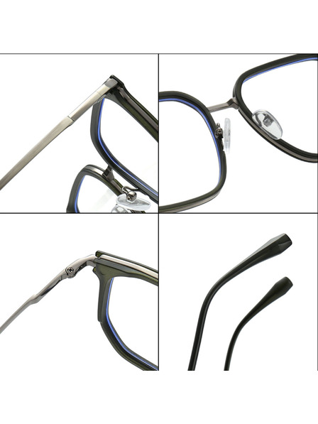 VEYREY VeyRey квадратни слънчеви очила Stritad златна рамка чисти стекла