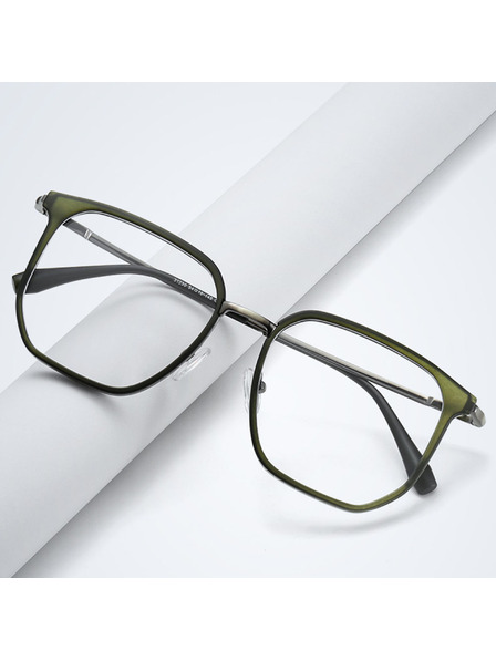 VEYREY VeyRey квадратни слънчеви очила Korn черна/многоцветна/зелена рамка чисти стекла