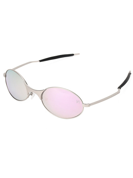 VEYREY VeyRey овални поляризирани слънчеви очила Pemu сива рамка розови стъкла