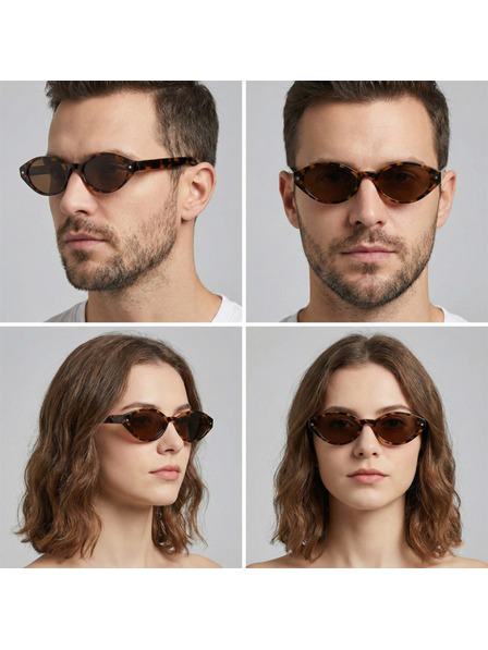 VEYREY VeyRey дамски cat-eye ацетатни поляризирани слънчеви очила Aest леопард рамка кафави стъкла