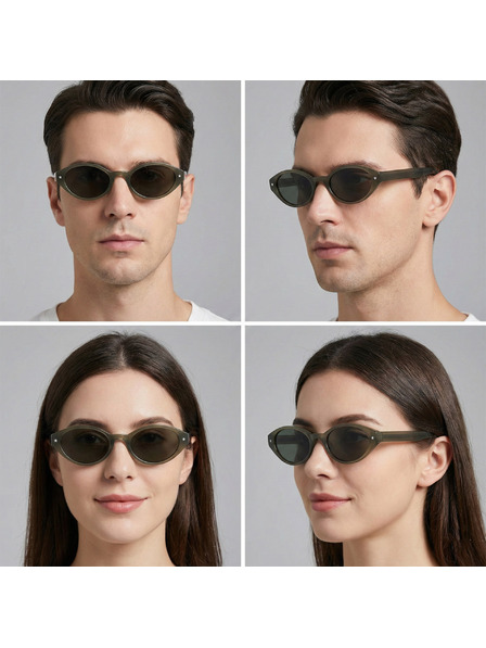 VEYREY VeyRey дамски cat-eye ацетатни поляризирани слънчеви очила Aest зелена рамка зелени стъкла