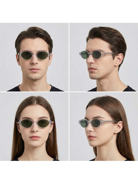 VEYREY VeyRey дамски cat-eye ацетатни поляризирани слънчеви очила Aest прозрачна рамка черни стъкла