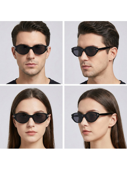 VEYREY VeyRey дамски cat-eye поляризирани слънчеви очила Hupi черна рамка черни стъкла