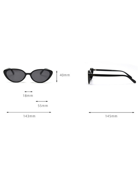 VEYREY VeyRey дамски cat-eye поляризирани слънчеви очила Duoom черна рамка черни стъкла