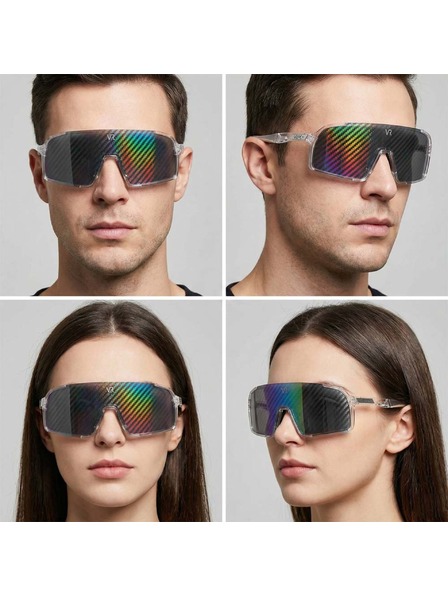 VEYREY VeyRey спортни слънчеви очила Ogharod (холограма Carbon) прозрачна рамка многоцветни стъкла