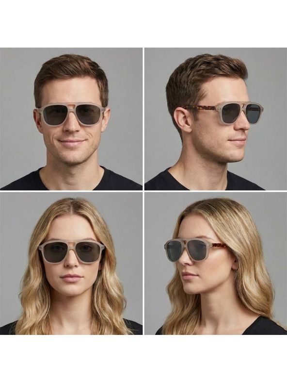 VEYREY VeyRey пилотски поляризирани слънчеви очила Interlity сива рамка черни стъкла