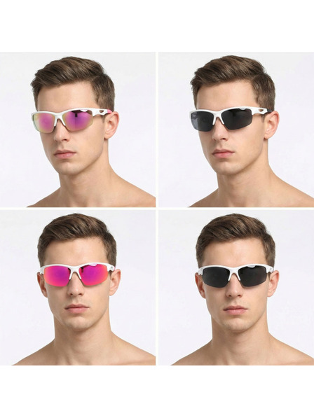 VEYREY VeyRey спортни поляризирани слънчеви очила Blixe бяла рамка розови стъкла