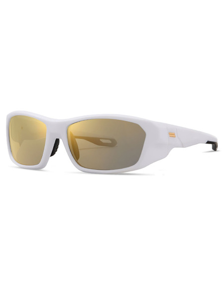 VEYREY VeyRey спортни поляризирани слънчеви очила Borned бяла рамка златни стъкла