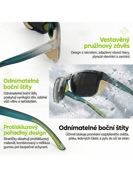 VEYREY VeyRey спортни поляризирани слънчеви очила Unow черна рамка зелени стъкла