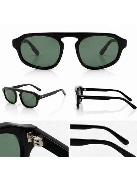 VEYREY VeyRey пилотски ацетатни поляризационни слънчеви очила Strugic черен ръб зелени стъкла