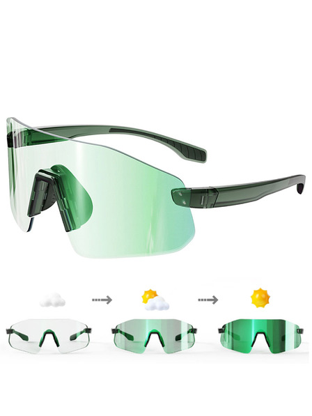 VEYREY VeyRey спортни фотохромни слънчеви очила Dhur зелени ръб зелени стъкла