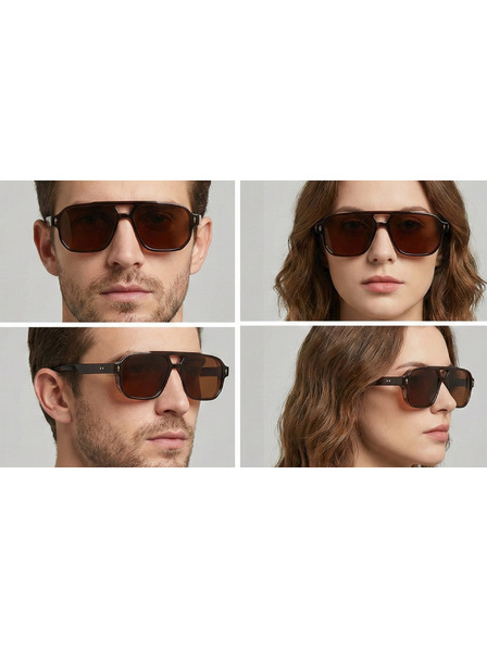 VEYREY VeyRey пилотски слънчеви очила Enkick кафяв ръб кафяви стъкла