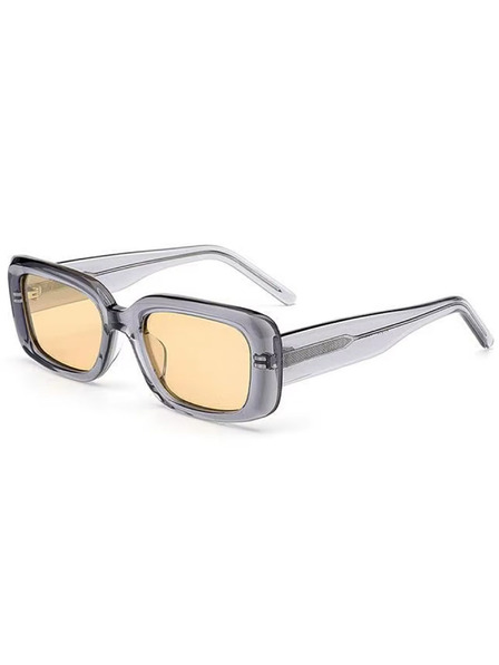 VEYREY VeyRey квадратни ацетатни поляризационни слънчеви очила Xep прозрачен ръб жълти стъкла