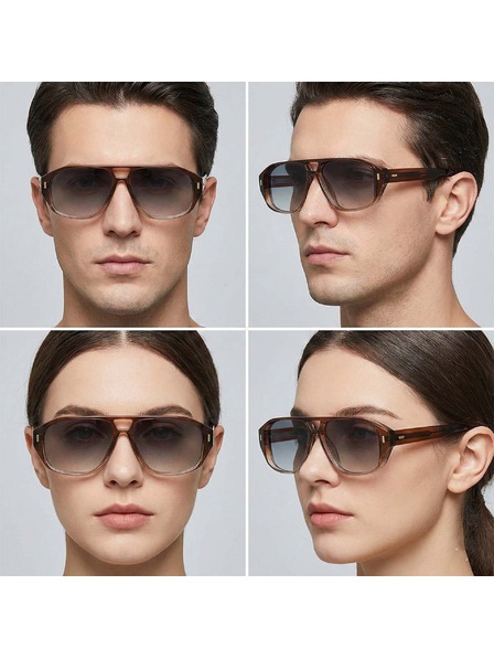 VEYREY VeyRey пилотски слънчеви очила Prexail кафяв ръб черни стъкла