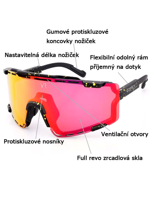 VEYREY VeyRey спортни слънчеви очила Semihoof черна рамка сини лещи