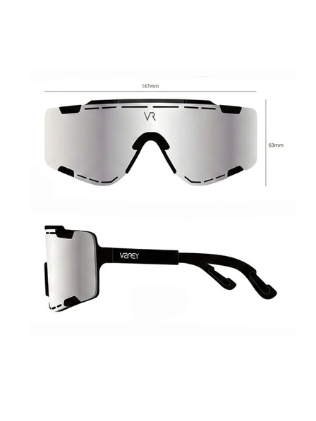 VEYREY VeyRey спортни слънчеви очила Semihoof черна рамка червени лещи