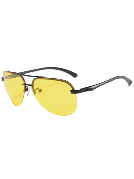 VEYREY VeyRey мъжки пилотски слънчеви очила с поляризация Armero сребриста рамка жълти лещи