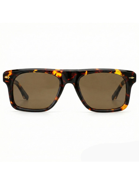 VEYREY VeyRey квадратни ацетатни поляризирани слънчеви очила Crawier кафява рамка кафява стъкла