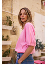 Moodo Блуза с издутини ръкави розова Moodo