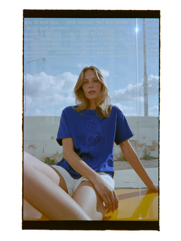 Moodo Блуза от памук синя Moodo