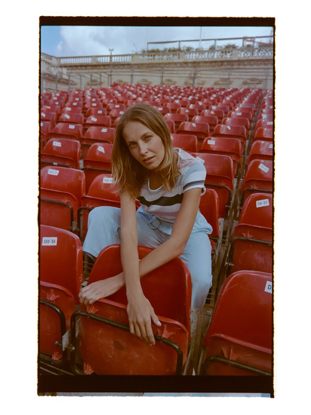 Moodo Тишърт с ивици син Moodo