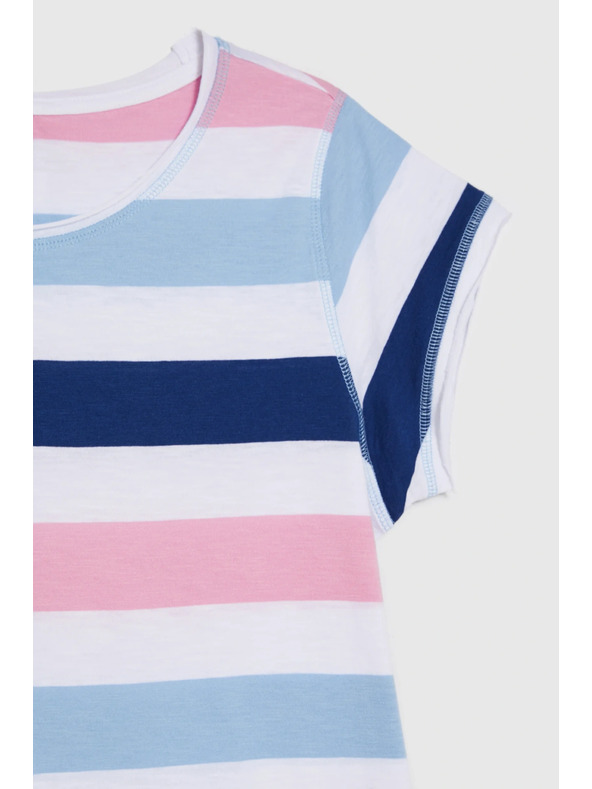 Moodo Тишърт с ивици син Moodo