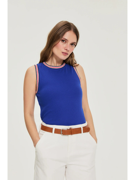 Moodo Памучен топ син Moodo