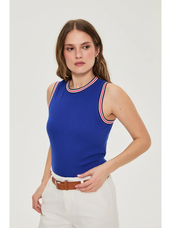 Moodo Памучен топ син Moodo