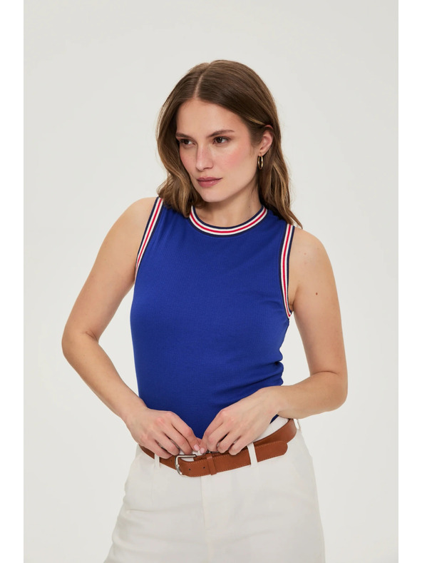 Moodo Памучен топ син Moodo