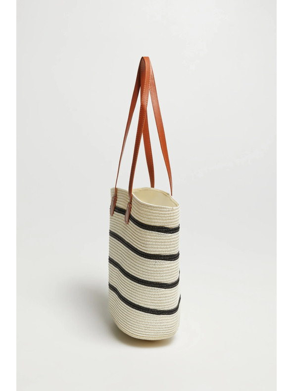 Moodo Чанта с ивици бяла Moodo