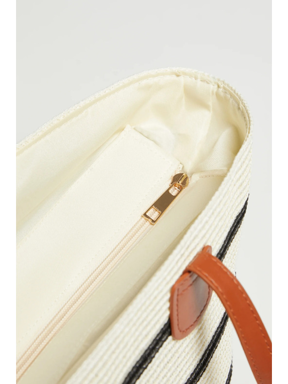 Moodo Чанта с ивици бяла Moodo