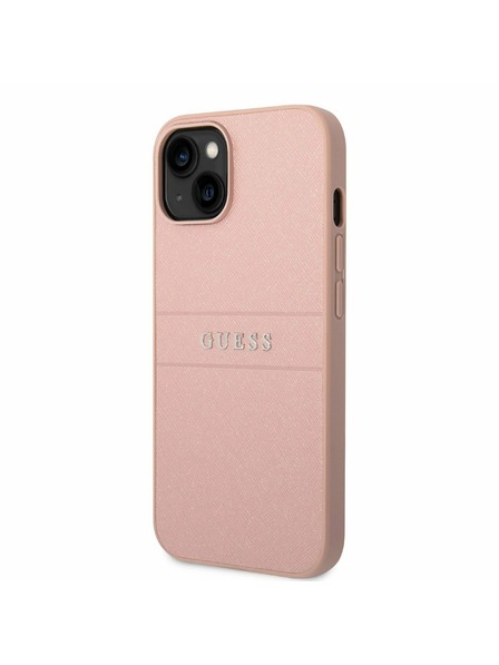 Guess Guess PU Leather Saffiano Заден протектор за iPhone 14 Plus Pink